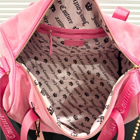 🔑💖 Classic Juicy Lover Weekender Love Potion Pink Velour Duffle Bag - Picture 14 of 16